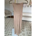 Love Tree  Strapless Jumpsuit Romper Smocked Wide-Leg Boho Neutral Soft Summer Photo 1