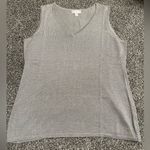 New Belle by Kim Gravel Gray Sparkly Sleeveless V Neck Tank Top M Size M Photo 0
