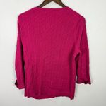 Talbots Cardigan Sweater XL Pink Cable Knit 100% Pima Cotton Preppy Classic Photo 5