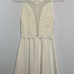 For Love & Lemons  White Lulu Dress Daisy Appliqué  Floral Mesh Photo 2