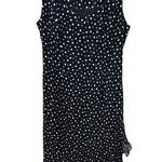 Escada Navy Blue Polka Dot Silk Midi Dress Ruffles V Photo 0