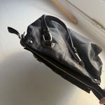 B Makowsky  Y2k Grunge Black Leather Tote Shoulder Bag Silver Hardware Photo 5