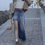 ZARA New Asymmetric Denim Skirt 6147/202 Bloggers Fav Large Photo 1