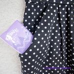 Vintage black and white‎ polka dot cap sleeve diamond neckline dress, size XXS Photo 8