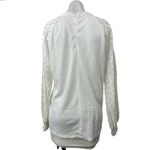 Miholl Women's White Lace Crew Neck Long Sleeve Waffle Knit Sweater Top Size M Size M Photo 1