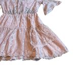 Free People Lala Dawn Rose Pink Lace Mini Dress Cutout Tie Front Size Medium NWT Photo 11
