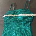 Women’s Green Fully Sequined Short Party Dress Ruffle Hem Corset Back Size 8 NEW Photo 13
