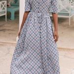 Gal Meets Glam 294  Collection Colette Plaid Button Down Maxi Dress Photo 2