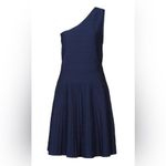 Michael Kors  - Navy One Shoulder Pleated Mini Dress - NWT Size Small Photo 2