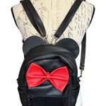 Black Faux Leather Mouse Ears Small Backpack Photo 0