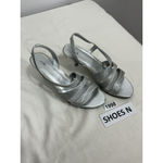 Kohls Womans Apt 9  Open Toe Strappy High Heel Pump Sandal 10 M Silver Photo 1
