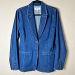 LEVEL 99 Coco Denim Stretch Blazer Jean Jacket Size Small Blue Photo 2