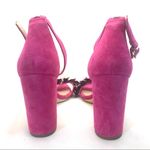 Sam Edelman "YAL" PINK SUEDE BLOCK HEEL SHOES WITH FEATHERS & LG SEQUINS (9.5) Photo 9
