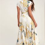 Lulus Lulu’s take a jaunt  chiffon French floral wrap dress sz L wedding guest! Photo 2