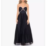Blondie Nites  Tulle Rhinestone Strap Ball Gown Black Size 7 Formal Evening Dress Photo 10
