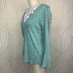Anthropologie Roberta Roller Rabbit Blooms Pajama Top Tee Henley Floral Green Size US Small‎ Photo 6