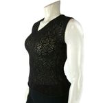 Dolce & Gabbana  Black Open Knit Sleeveless V Neck Tank Top Simmering Blouse Photo 2