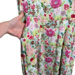 Skies Are Blue  Floral Sleeveless Dress Pockets Aqua Blue Pink Preppy Women Small Photo 2