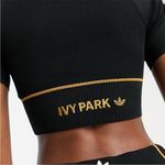 Ivy Park Womens New Adidas X  knitted Cropped Top In Black Photo 1