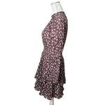 Rebecca Taylor La Vie Womens Long Sleeve Cherise Dress Mahogany Combo XS Elasti Photo 3