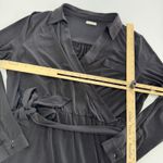 Planet Dress Womens 12 Black Surplice Collared Midi Tie‎ Waist Career Blue Photo 4