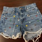 American Eagle 90s Boyfriend Short Embroidered Denim Shorts Size 000 Photo 0