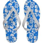 Havaianas  Hibiscus Blue and White Flip Flops Photo 1