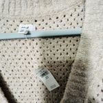 Aerie NEW  Womens Open Knit Oversized V-Neck Sweater Medium Y2K Tan Minimalist Photo 5