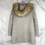 J.Crew Chateau Parka Italian Wool Stadium Cloth Coat Fur Hood B3901 Gray 00 Photo 7