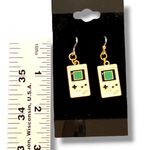 Hypoallergenic Gameboy Console Dangle Drop Earrings Plastic Hooks Retro Gaming White Photo 2