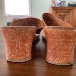 No Boundaries Vintage Y2K 1990’s Wooden Wedge Embroidered Leather Sandals 8 Photo 3