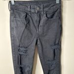 American Eagle Black Distressed Hi-Rise Jegging Crop Jeans Women's 2 Regular Photo 1