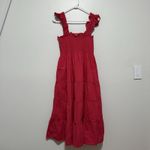 Hill House  Ellie Nap Midi Smocked Dress in Pink Size Medium Photo 1