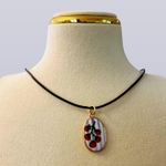 Handmade 18k gold plated oval cute charm with wax cord choker Photo 0