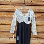 Tadashi Shoji  Floral Lace Bodice Mixed Media Long Sleeve Gown Photo 12