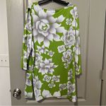 Bob Mackie  Vibrant Green and White Floral Top Open Sleeve Classy Church 1X Photo 3