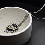 Black Bat Pendant Necklace Silver Photo 5