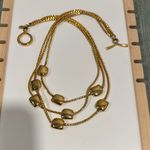 Liz Claiborne Vintage LCI multi strand gold tone triple strand necklace rare Photo 3