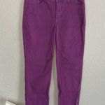 NYDJ  Purple Eggplant Ankle Jeans Zipper Hem Spring Riding Pants Preppy Size 6 Photo 0