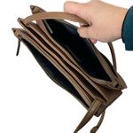 Matt & Nat Brown Vegan Leather Crossbody Front Middle Two Zipper Compartments Photo 8