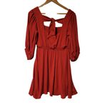NWT Band of the Free Josette Red Puff Sleeve Mini Dress Womens S Christmas Party Photo 1