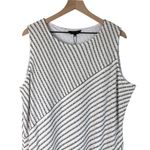Misook  Mixed Stripe Sleeveless Knit Midi Dress White Black Sz XL NWT Photo 1