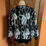 Vintage 80s sparkly abstract art sweater Black Size M Photo 9