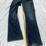 EXPRESS Low Rise Flare Jeans Medium Wash Distressed Denim Size 4 Stretchy Blue Photo 3