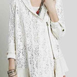 Free People  Women's Oversized Ivory Doily Cardigan Jacket  - Size - Small Photo 0