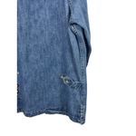 VTG CJ Banks 2X Denim Shirt Blue Embroidered Snowman Cabin Trees Christmas Y2K Photo 9