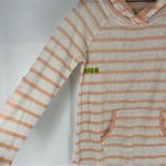 Earth Yoga Organic Cotton Blend Striped Hooded Pullover Lightweight Burnout White Size L Photo 5