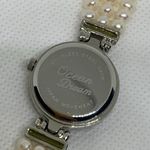 Ocean Dream Pearl Watch women silver tone rhinestones 23mm round 7” running Photo 5