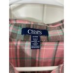 CHAPS EUC  women's green pink soft plaid button front flannel shirt cotton XL Photo 2