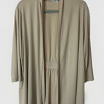 Susan Graver  2X Beige Open Front Cardigan Drape Liquid Knit w/Tank Photo 0